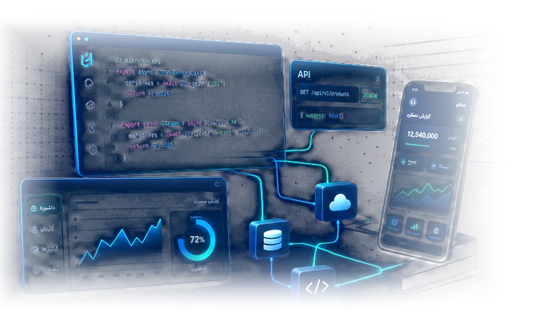 Connected software ecosystem illustration